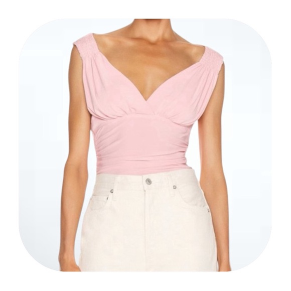 NWT Norma Kamali S bubblegum pink Tara top